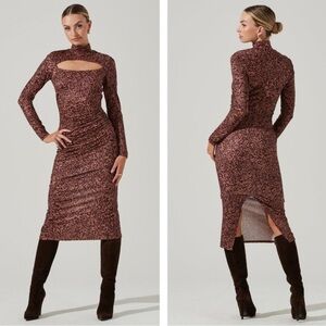 New ASTR the label leighton geo print midi dress